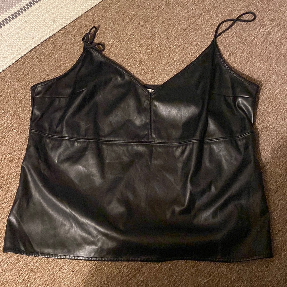 Faux leather tank top Abercrombie & Fitch